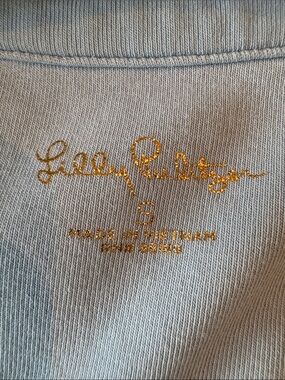 Lilly Pulitzer Light Blue Tee with Gold Script Logo